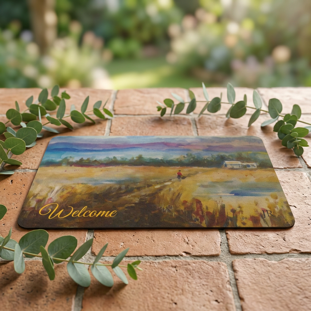 Poliyester Countryside Doormat – Field Landscape Welcome Mat