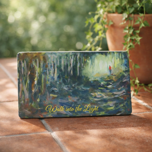 "Walk Into the Light" Polyester Doormat – Impressionist Forest Polyester Welcome Mat