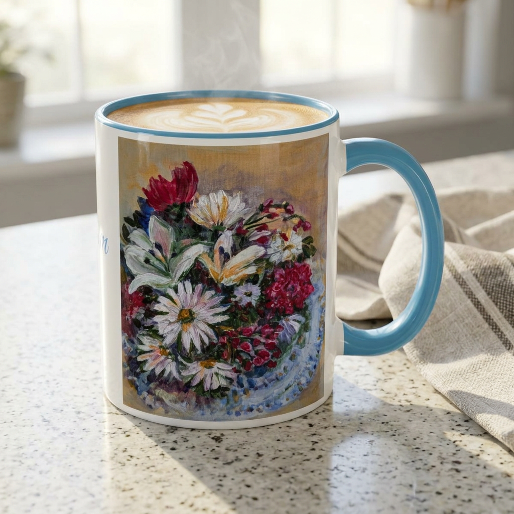 MOM Floral Bouquet Accent Coffee Mug — Chose  Interior 11/15oz