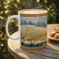 Happy Father's Day Golfer Ceramic Mug — Serene Countryside Coffee Cup (11oz, 15oz)