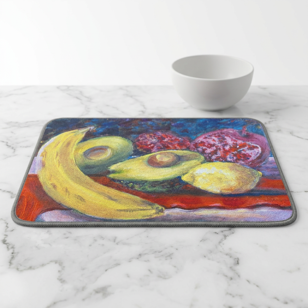 Still Life Dish Mat | Fruit Kitchen Microfiber