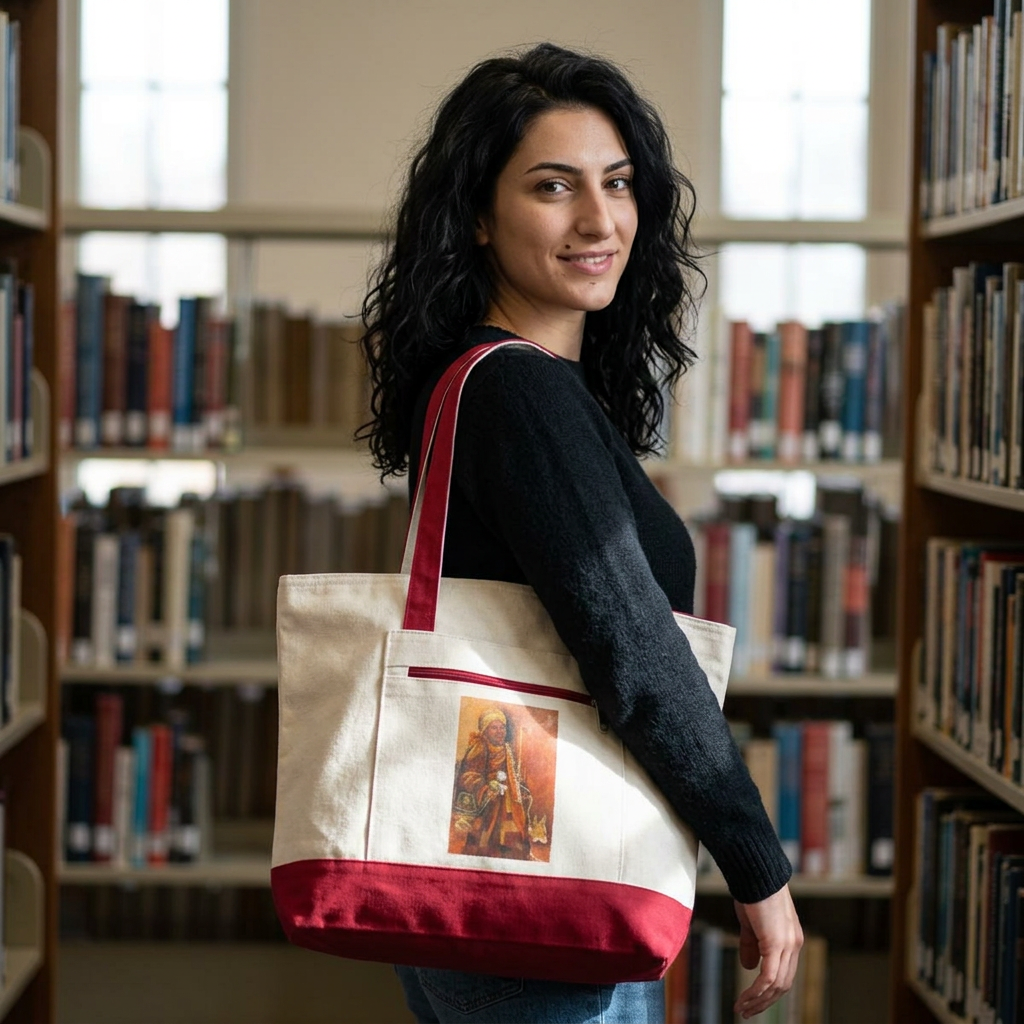 "Walk for Peace" Canvas Tote Bag — Back to school Art Print Zippered Tote