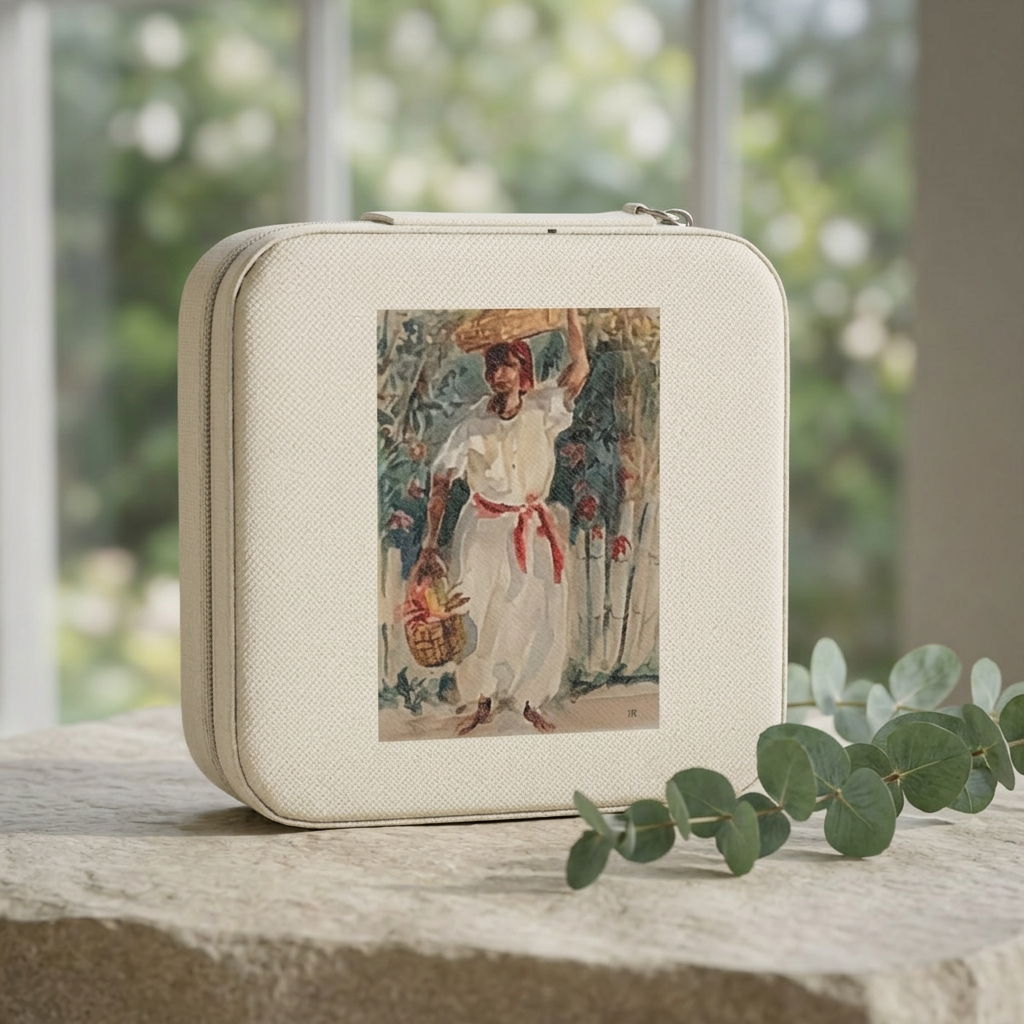 Tropical Islander Jewelry Travel Case | Compact Square Jewelry Box