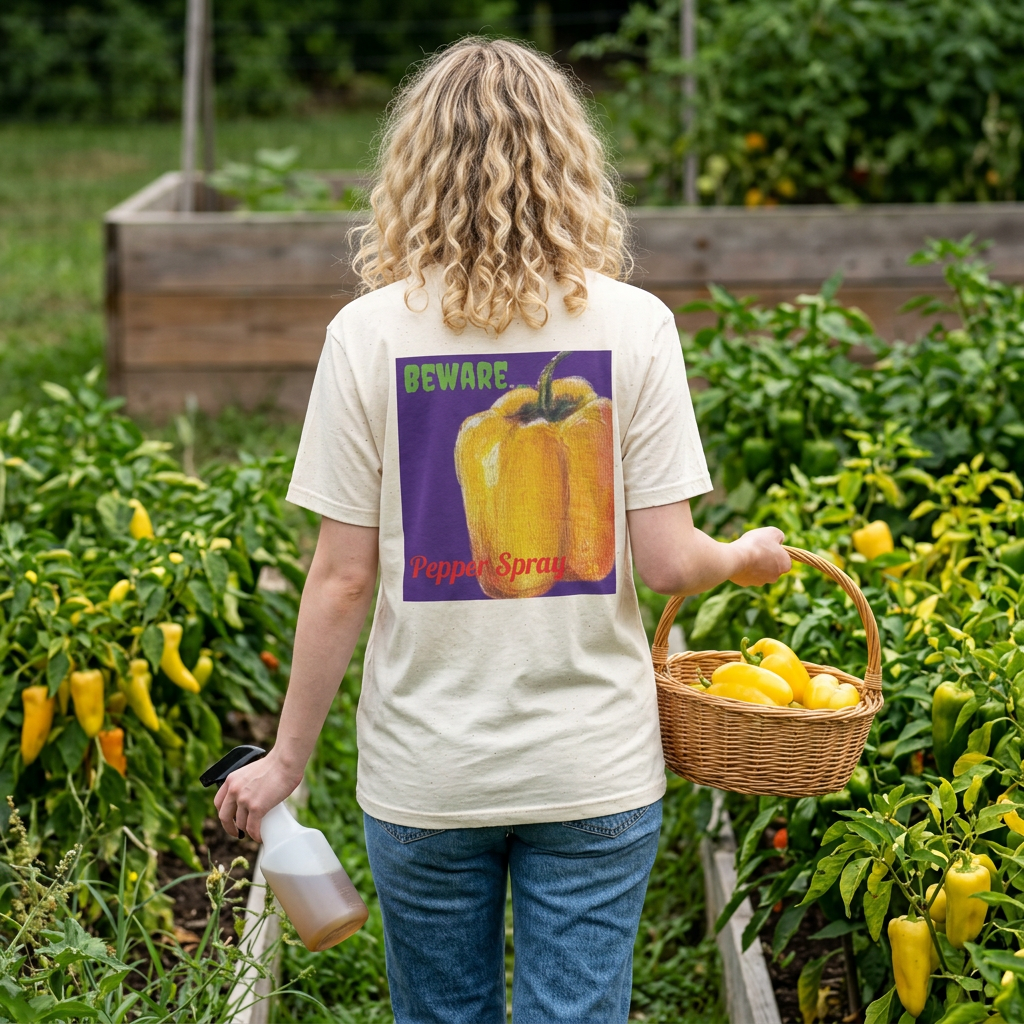 Yellow Pepper painting printed T-Shirt | Minimal Small Chest Logo