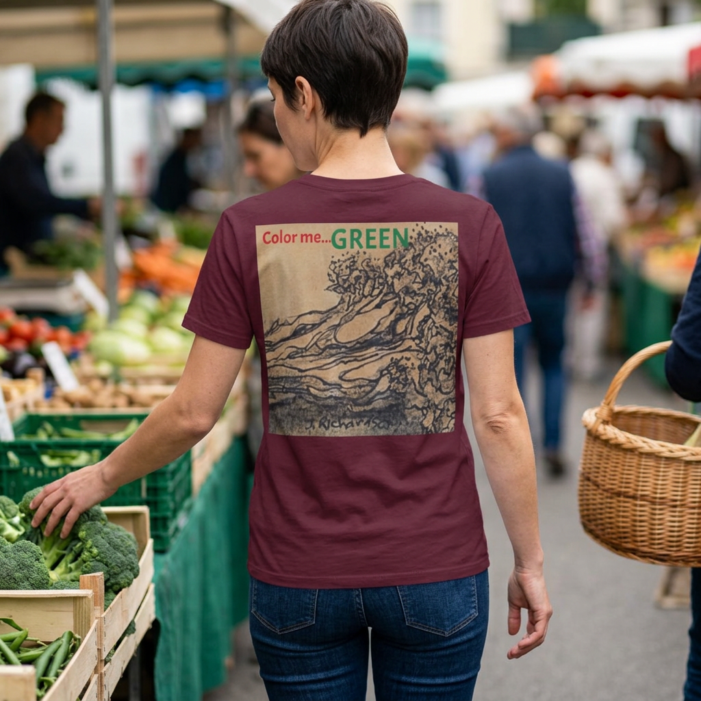 Broccoli drawing on back T-Shirt | Minimal Small Chest Logo