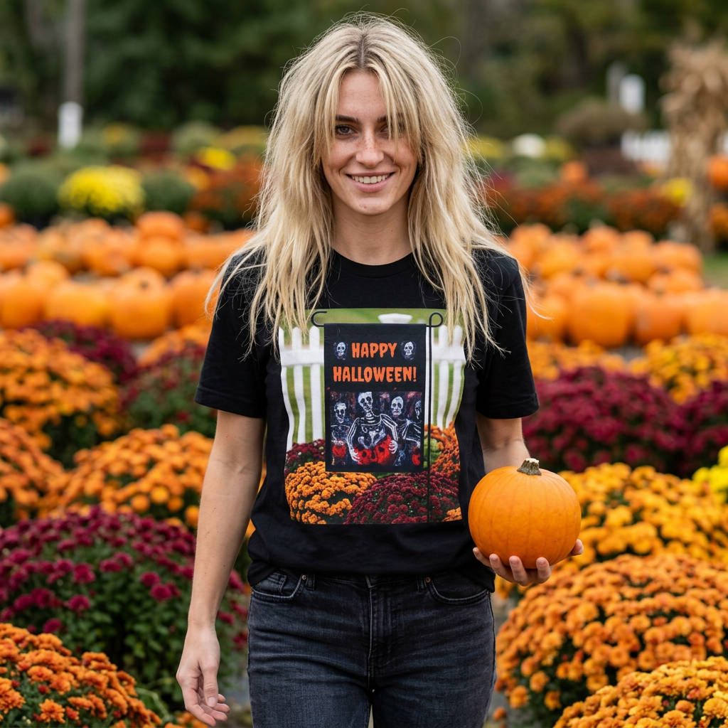 Happy Halloween sign T-Shirt | skeletons, spooky yard décor, fall decor
