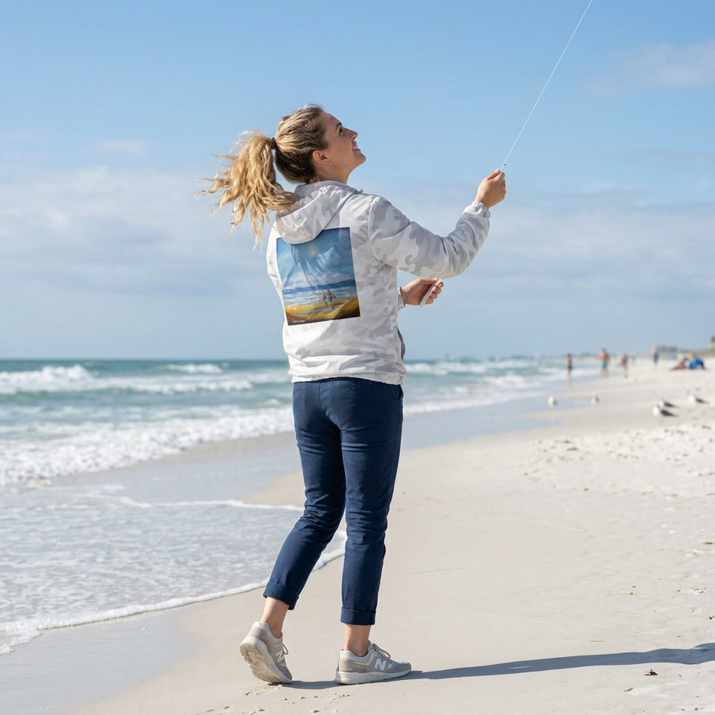 Seaside Painting Windbreaker | Beach Scene Jacket