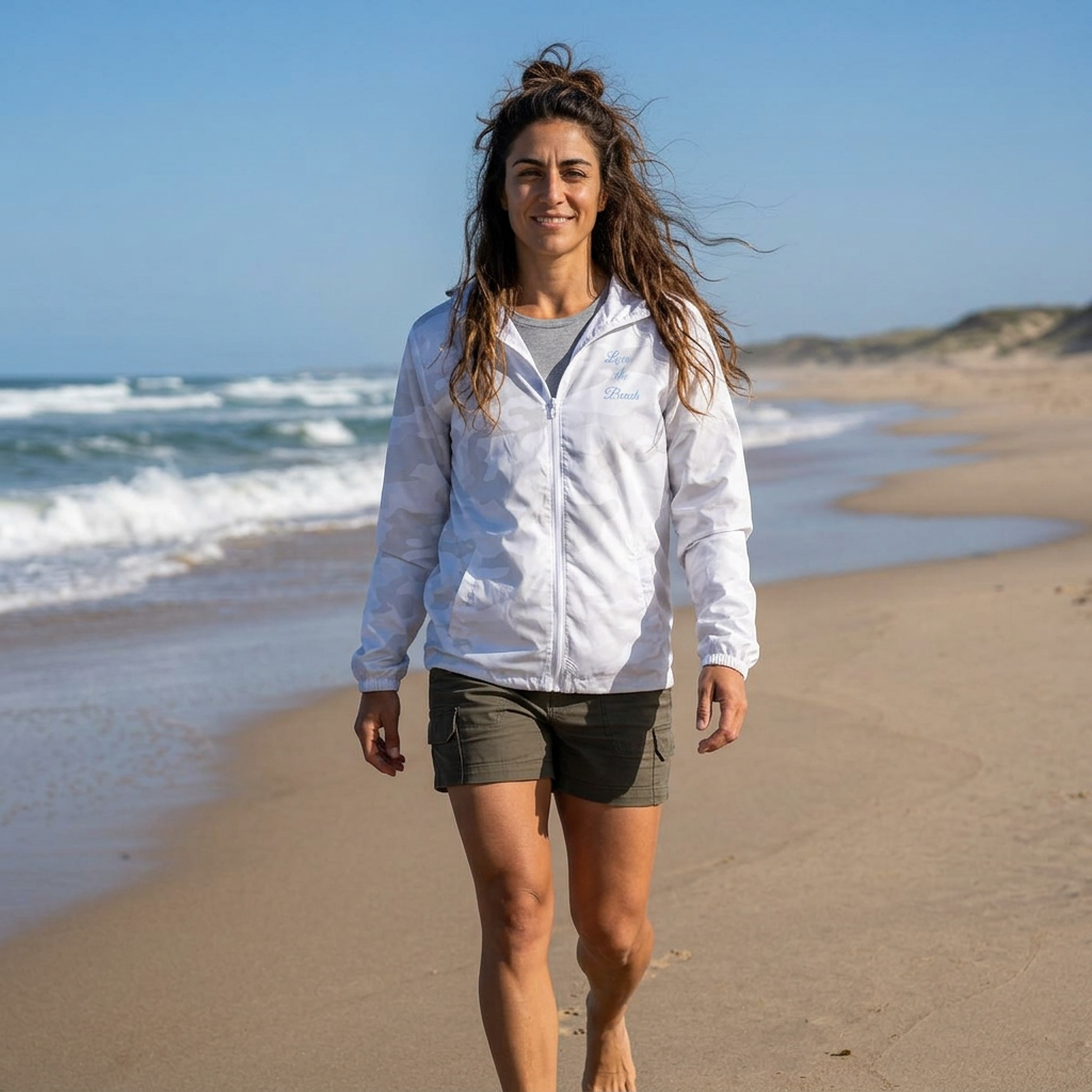 Seaside Painting Windbreaker | Beach Scene Jacket