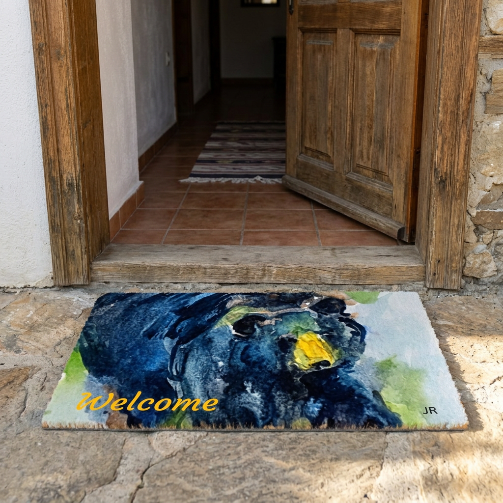 Copy of Polyester Landscape Art Doormat - Impressionist Forest & Meadow Welcome Mat