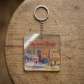 City at night, transparent keychain – night city scene Art Keyring