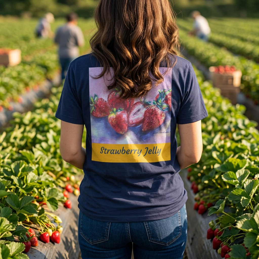 Strawberry Pastel Back Logo T-shirt | Minimal Script Chest Logo Tee