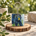 Black Bear watercolor Art Keyring