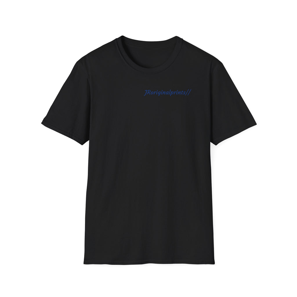 Ghostly Figure Makes Wishes Back Print T-Shirt | Minimal Script Logo