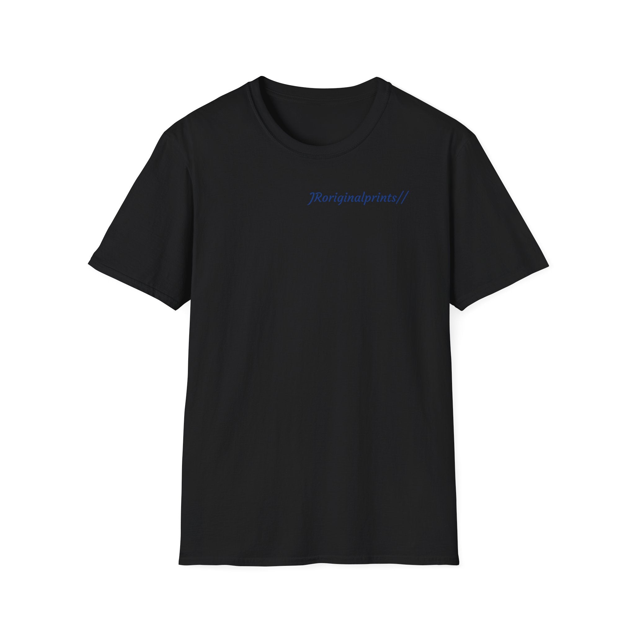 Ghostly Figure Makes Wishes Back Print T-Shirt | Minimal Script Logo