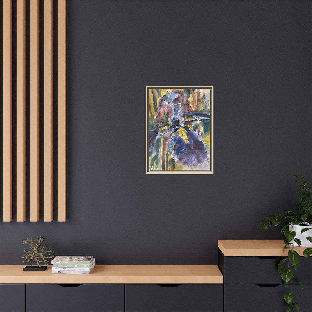 Framed Watercolor Iris Matte Canvas Wall Art