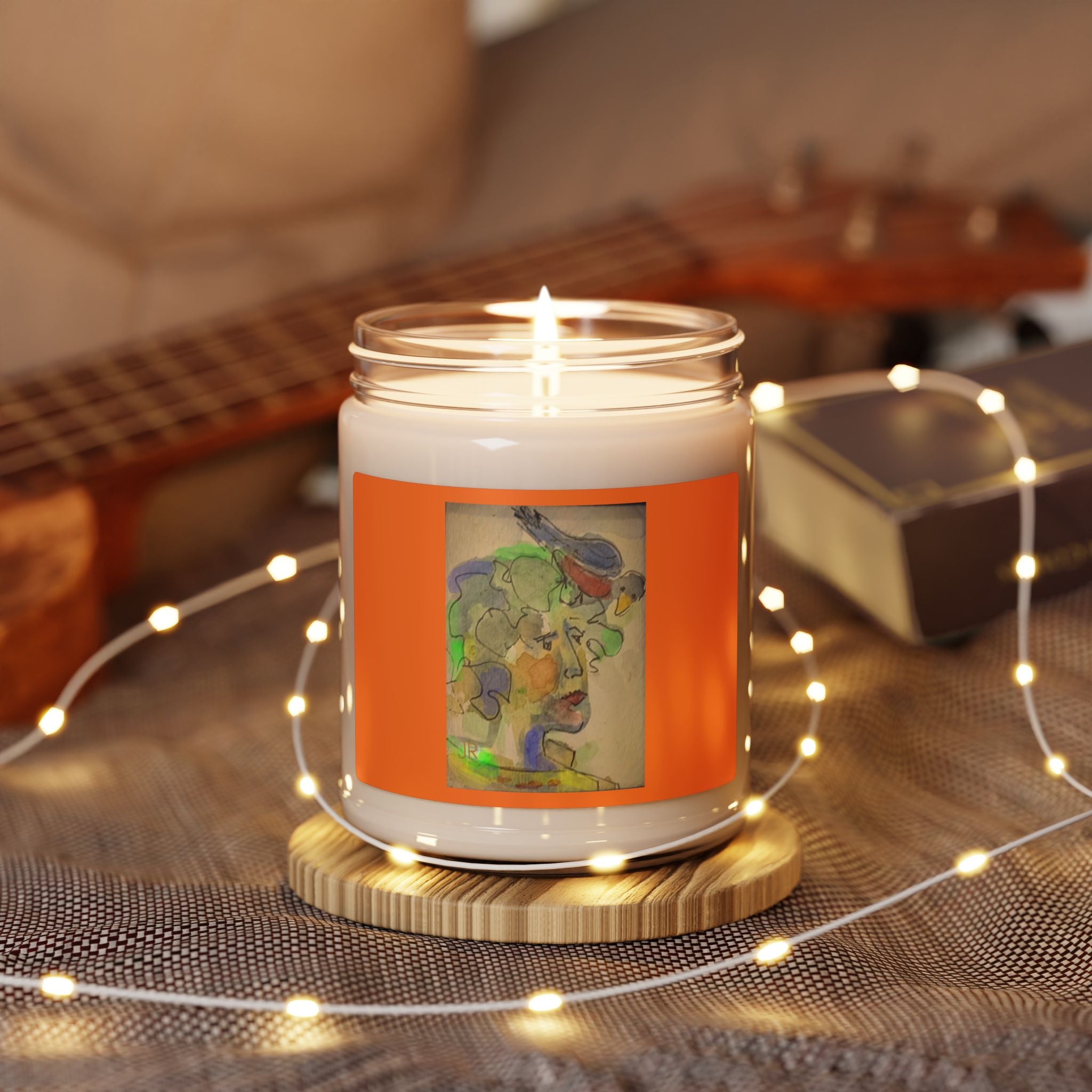 Bird Brain Scented Soy Candle, 9oz Bird on woman's head