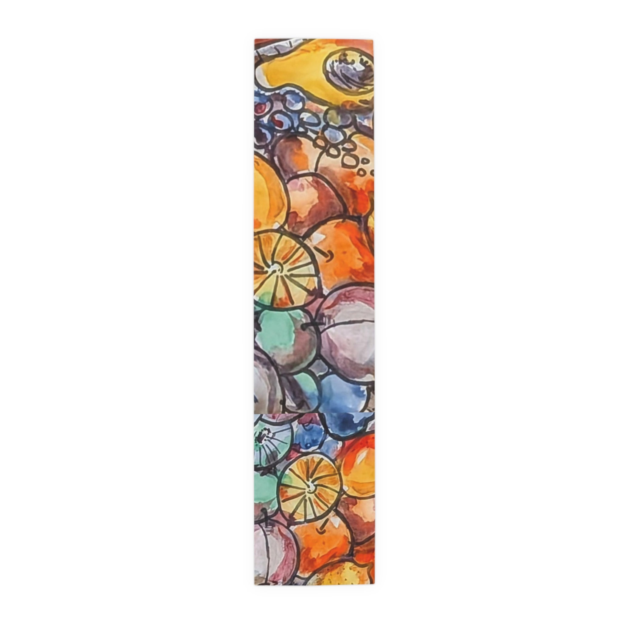 Fruity Citrus Watercolor Table Runner
