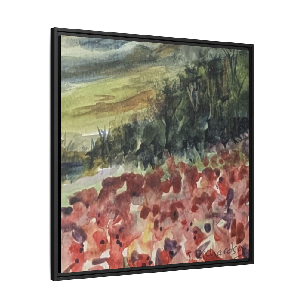 Framed Poppies landscape Matte Canvas,   Multi-color frames)