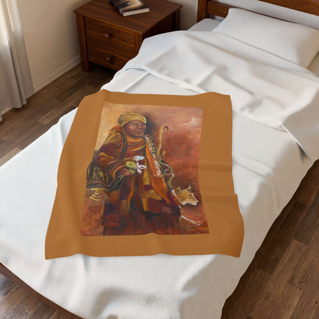 The Monk's Peaceful Velveteen Blanket