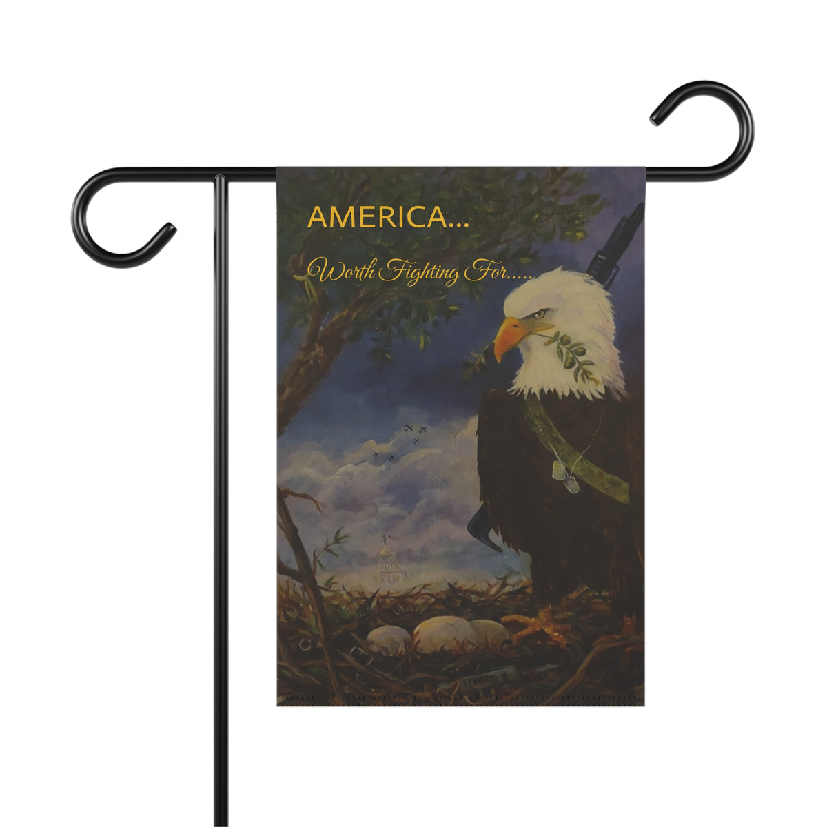 Patriotic Eagle Garden Flag | Garden Banner, Americana Nest Artwork