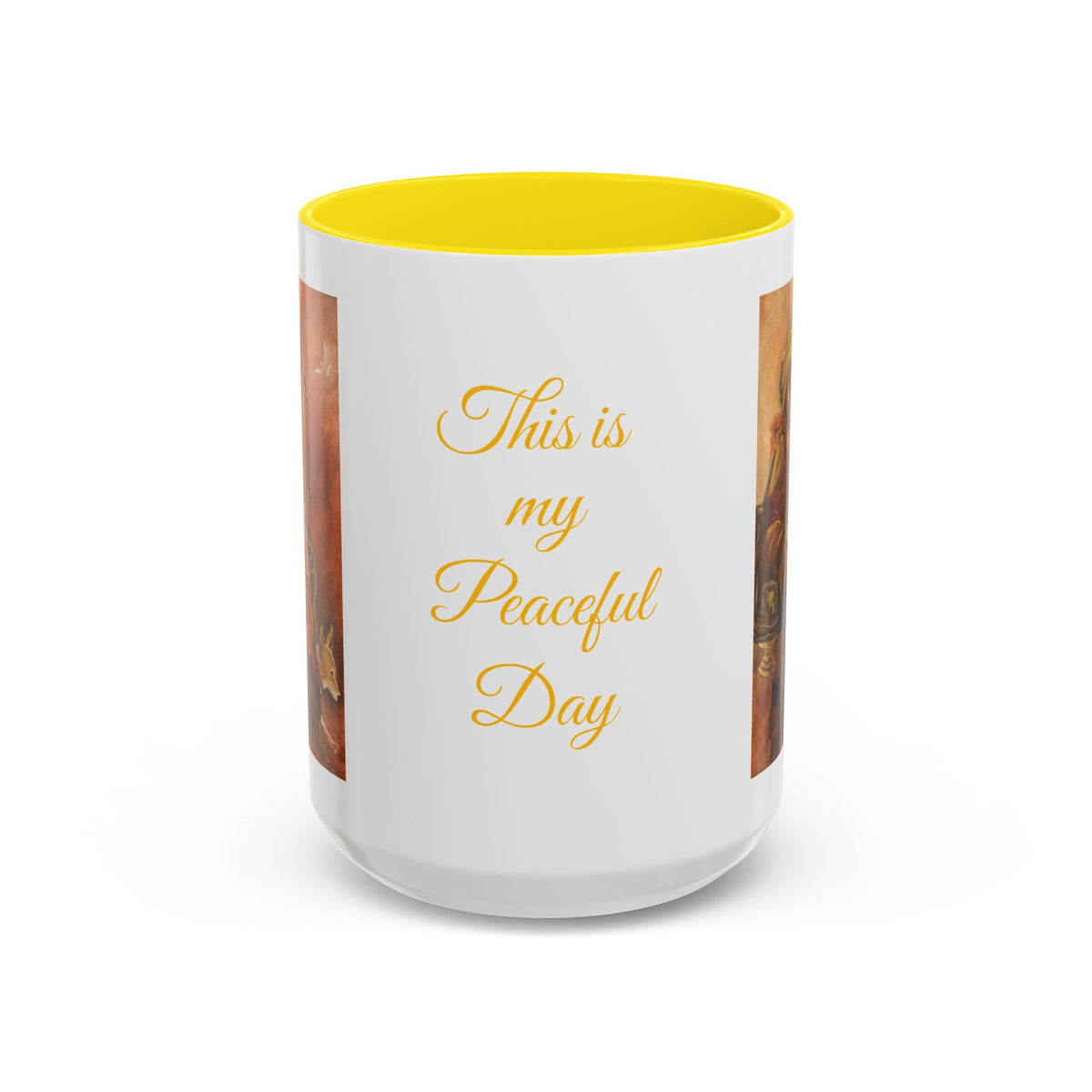 Peaceful Monk Accent Coffee Mug — Inspiration Art (11/15oz)
