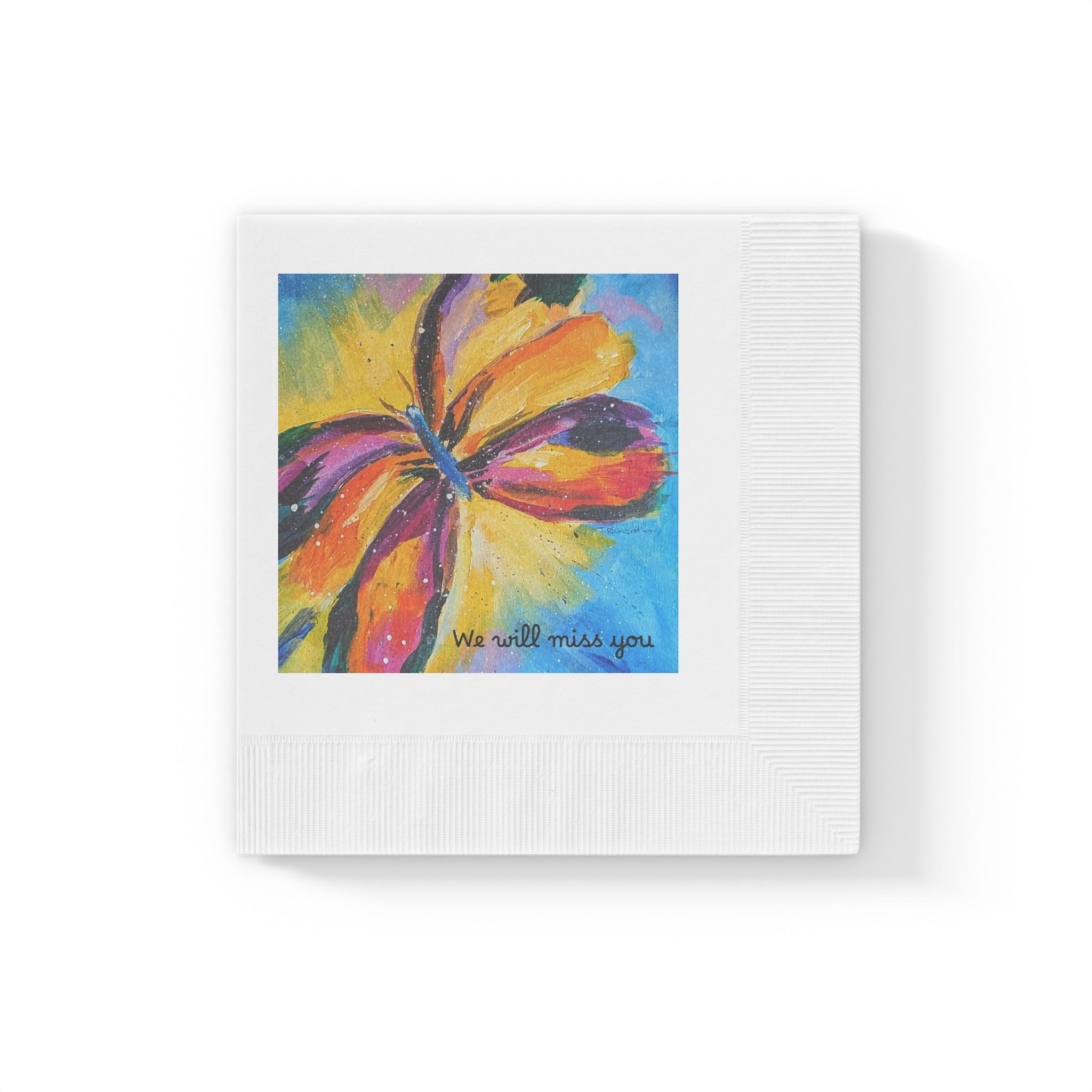 Floral Burst Cocktail Napkins — Colorful Abstract Flower Design