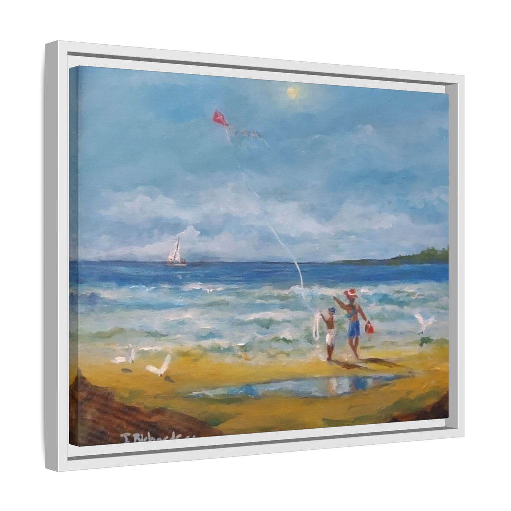 Red Kite Oceanside Framed Matte Canvas Wall Art