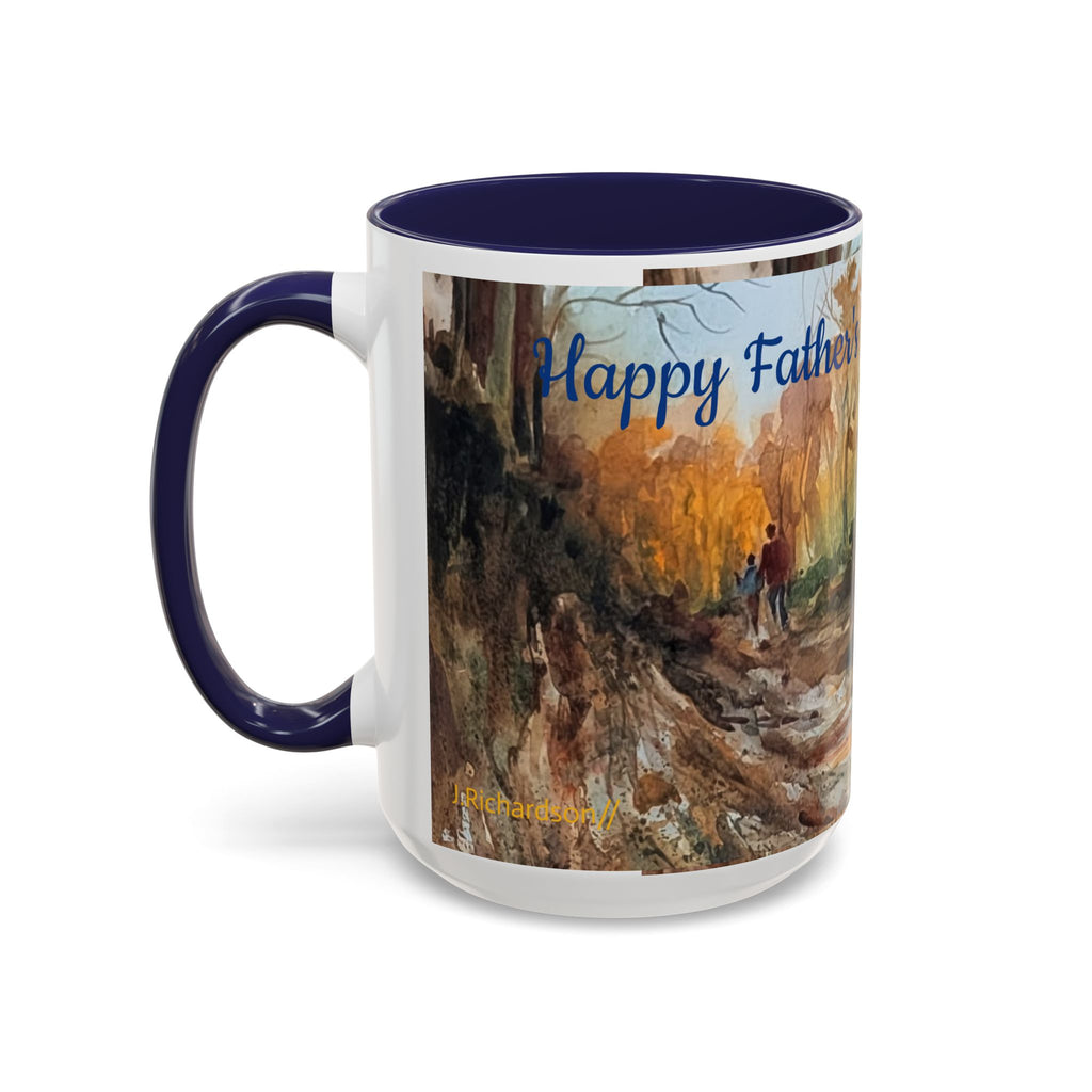Autumn Woodland Coffee Mug — Painterly Fall Forest Trail Accent Mug