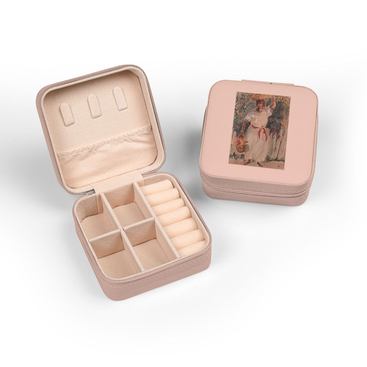 Tropical Islander Jewelry Travel Case | Compact Square Jewelry Box
