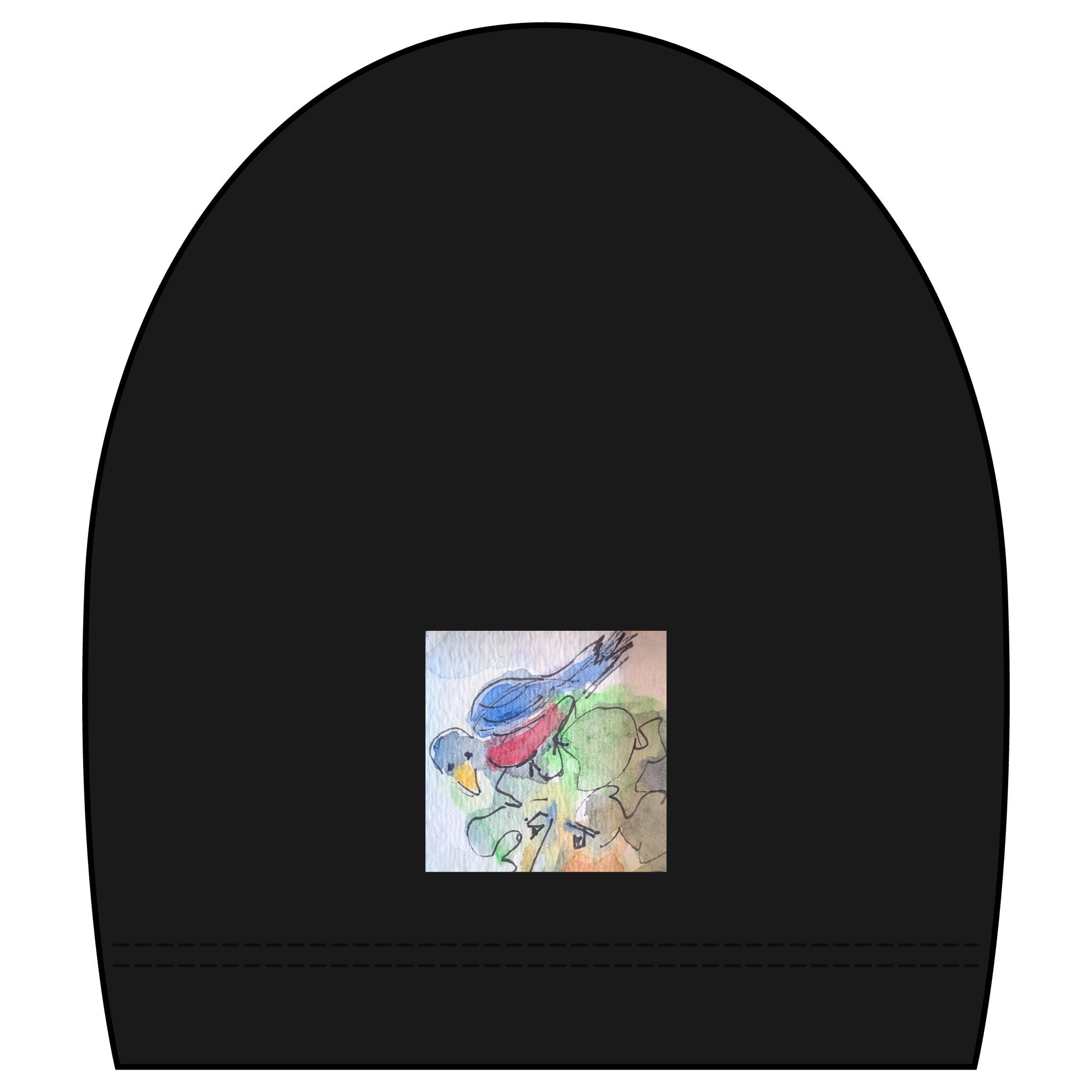 Women's Jersey Crop Tee Bird on head, Frt. Back, sleeves