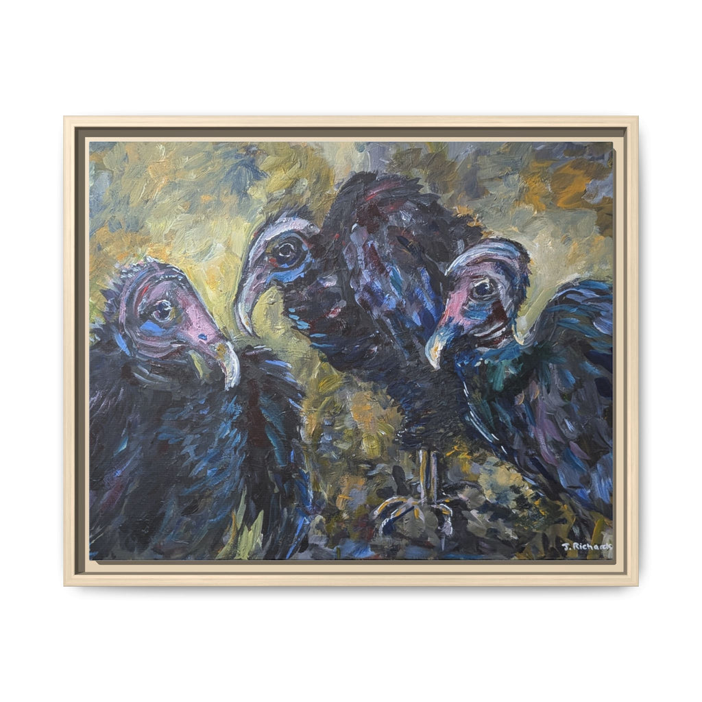 Three Vultures Painting Matte Canvas