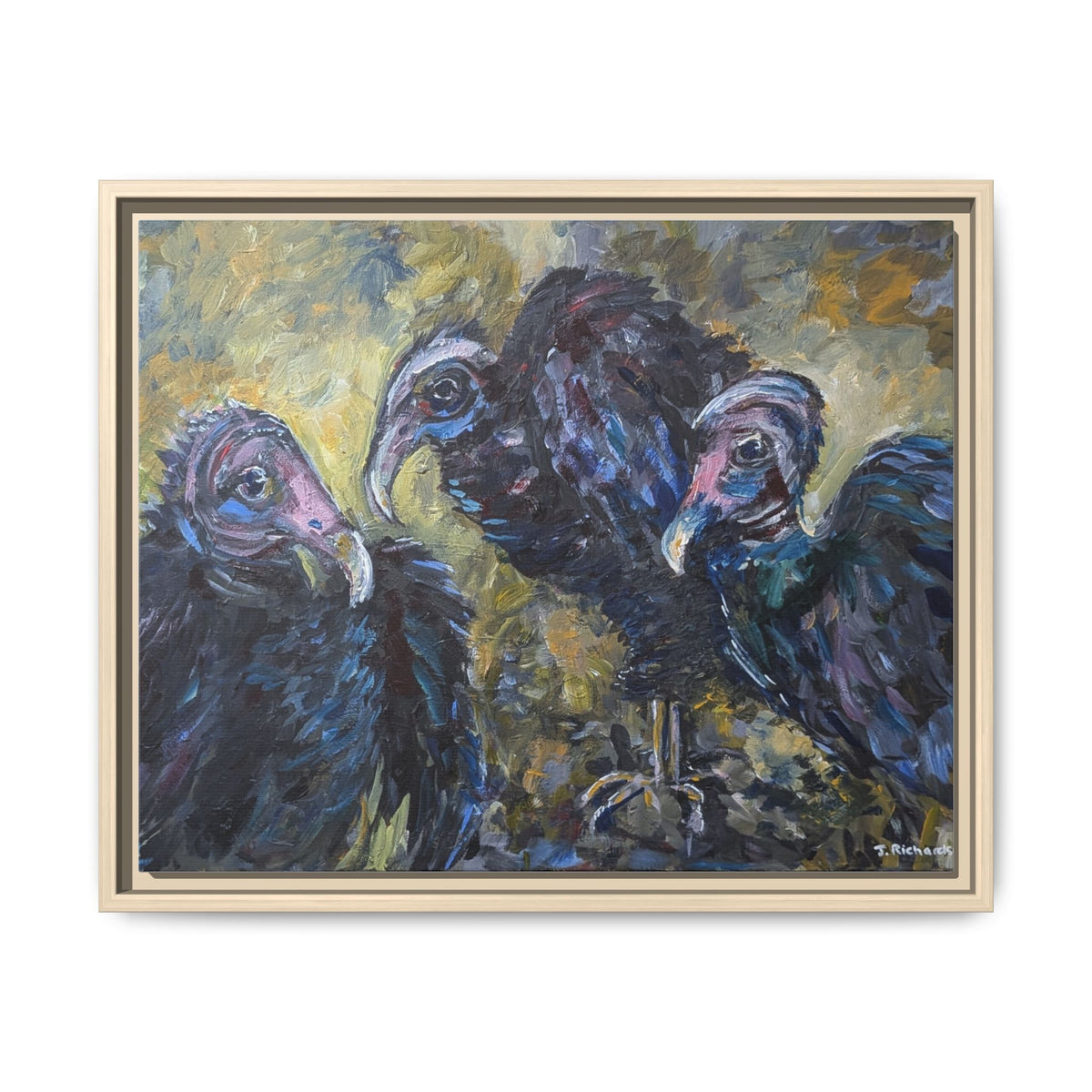 Three Vultures Painting Matte Canvas