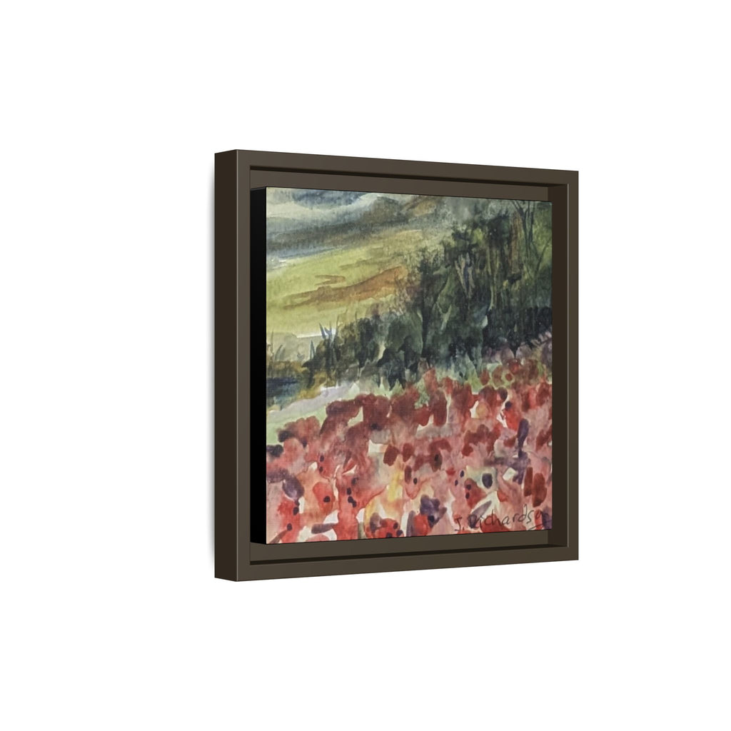Framed Poppies landscape Matte Canvas,   Multi-color frames)