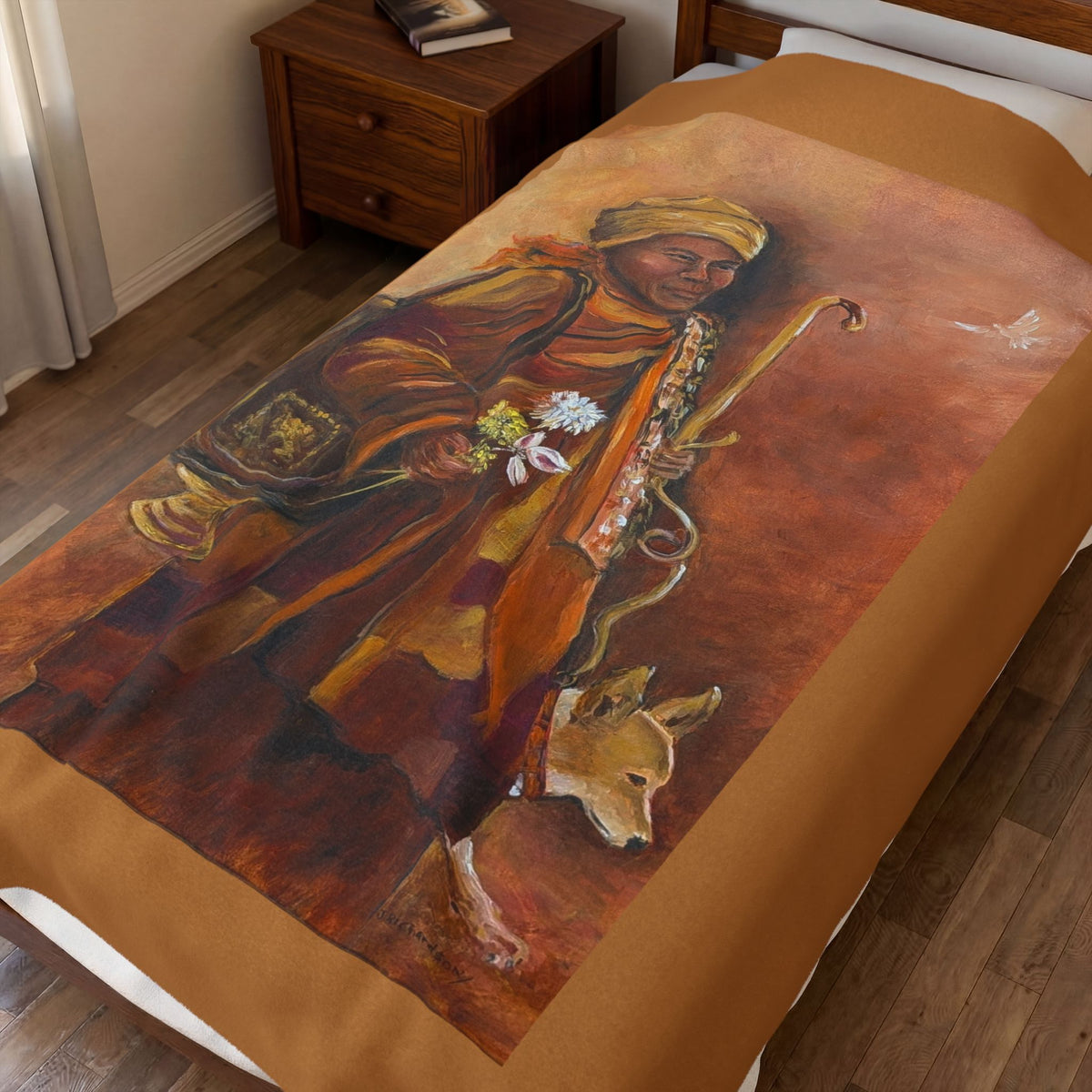 The Monk's Peaceful Velveteen Blanket