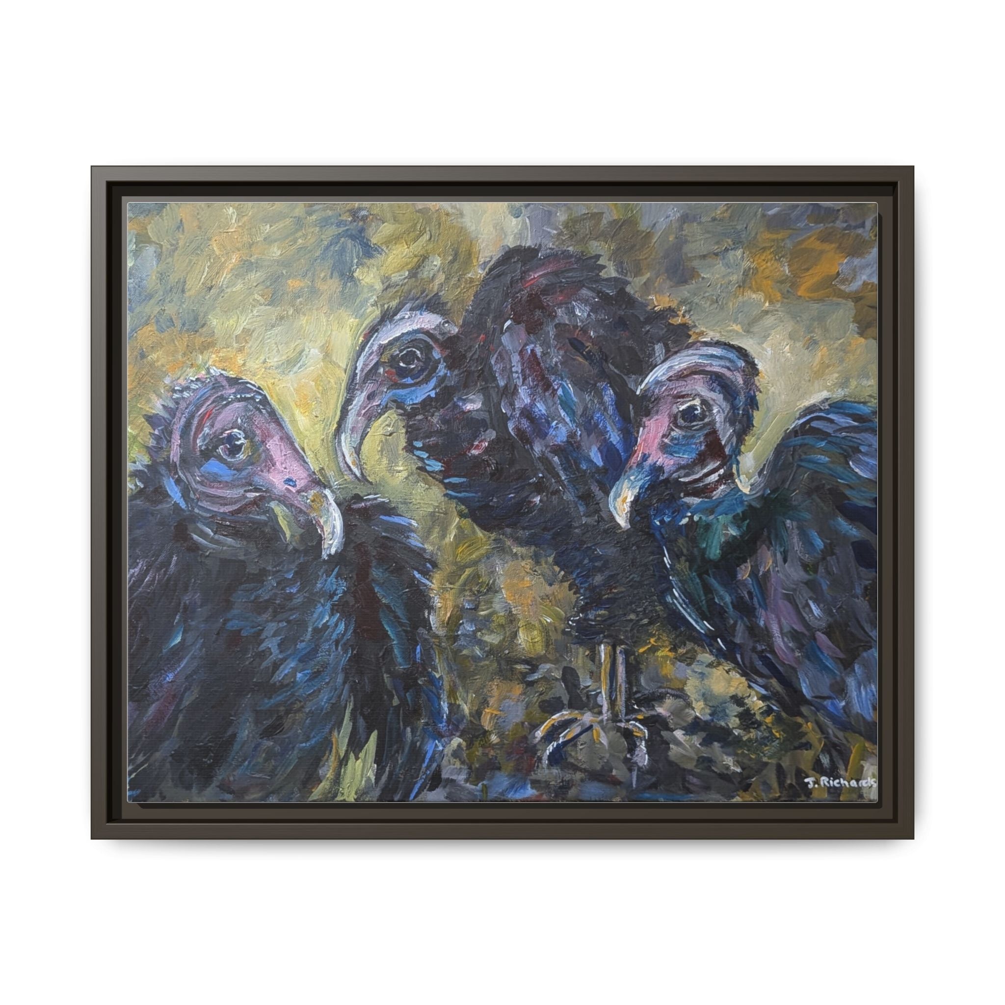 Three Vultures Painting Matte Canvas