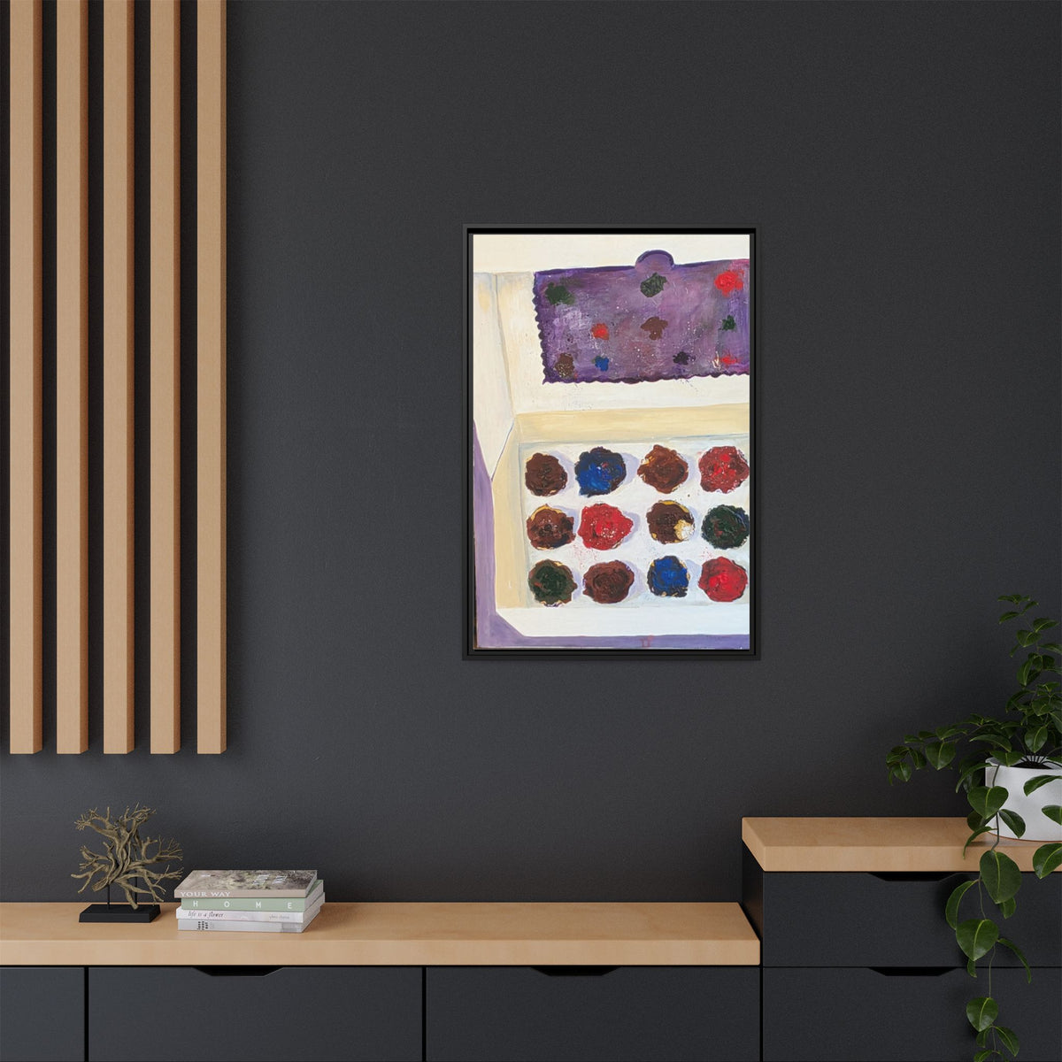 Box of Cupcakes — Framed Matte Canvas Wall Art