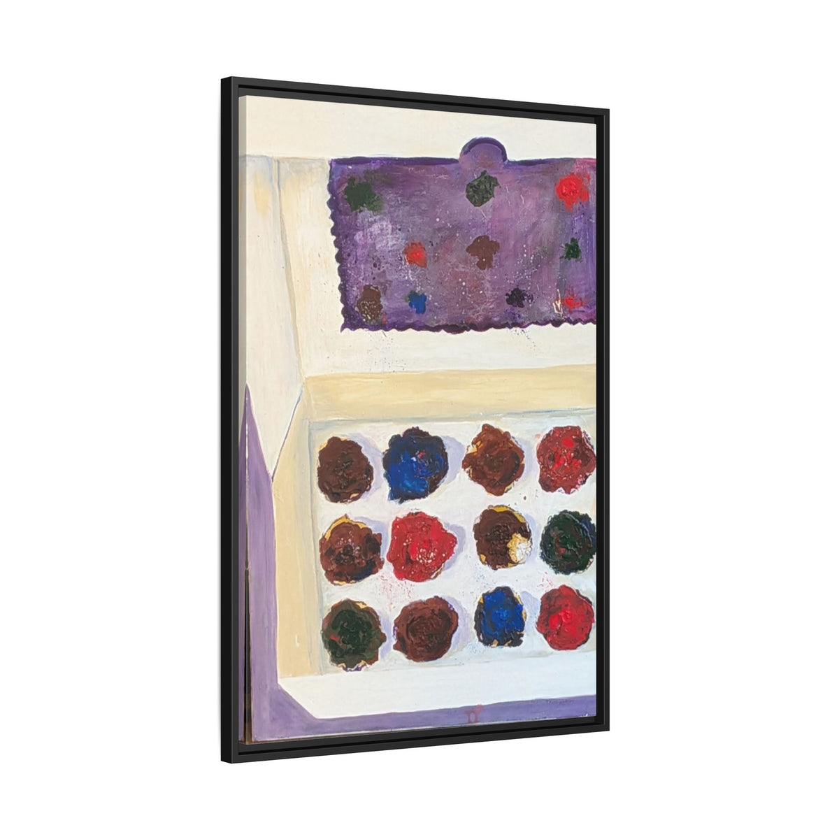 Box of Cupcakes — Framed Matte Canvas Wall Art