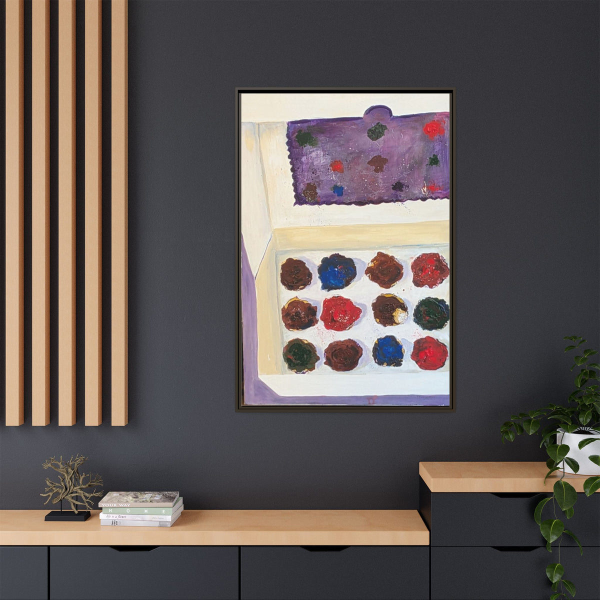 Box of Cupcakes — Framed Matte Canvas Wall Art