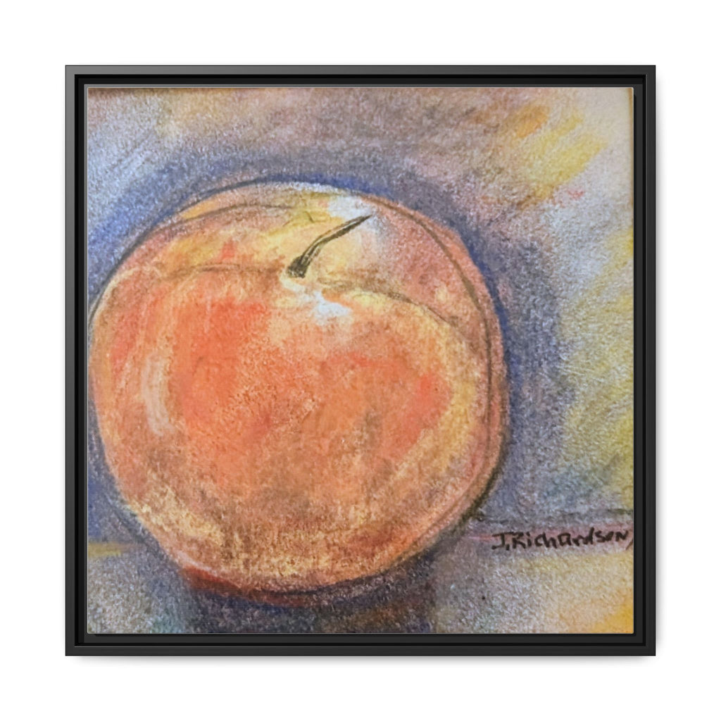Peach Pastel Painting Framed Matte Canvas