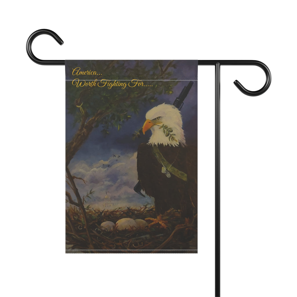 Patriotic Eagle Garden Flag | Garden Banner, Americana Nest Artwork