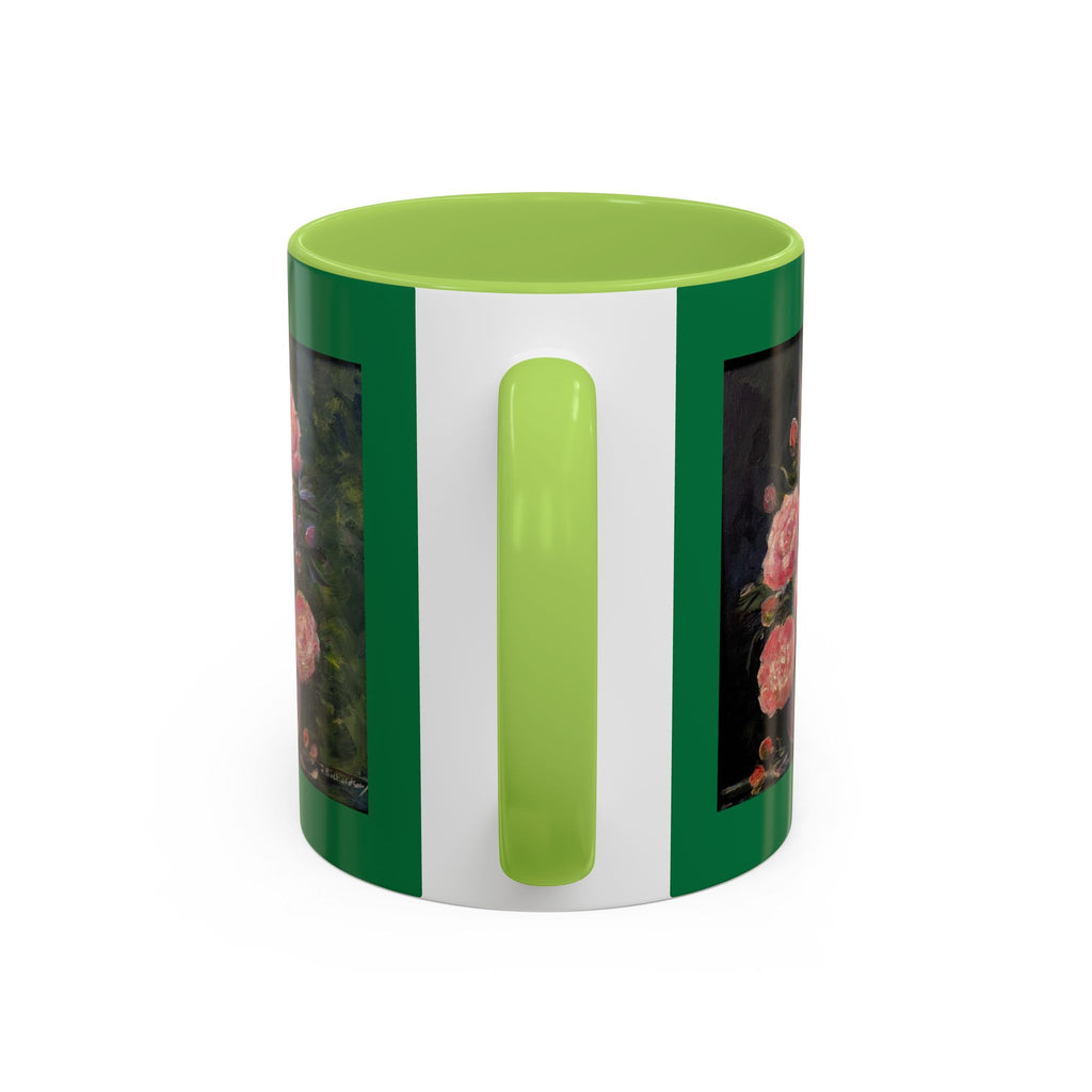 Pink Peony Bouquet Accent Coffee Mug — Floral Tea Cup for Garden Lovers
