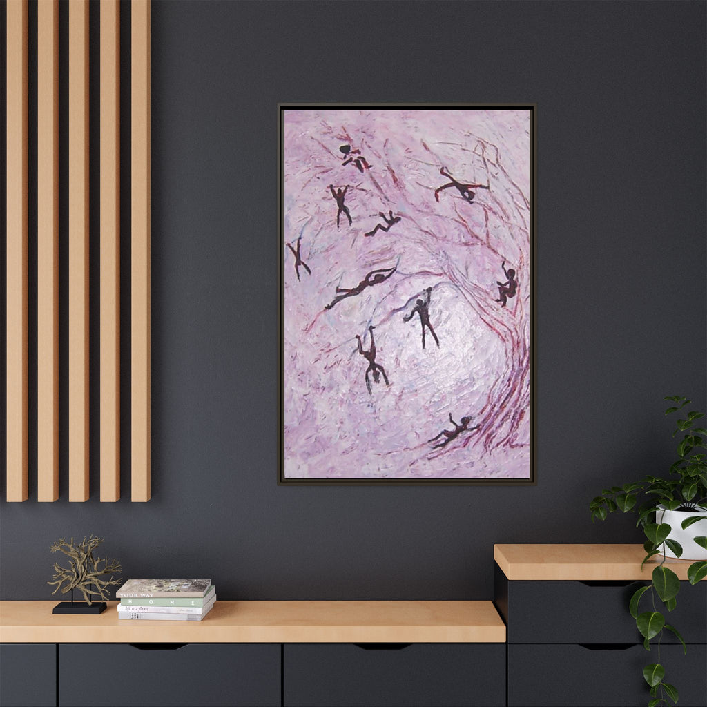 Abstract Falling Figures Matte Canvas Print (Framed)