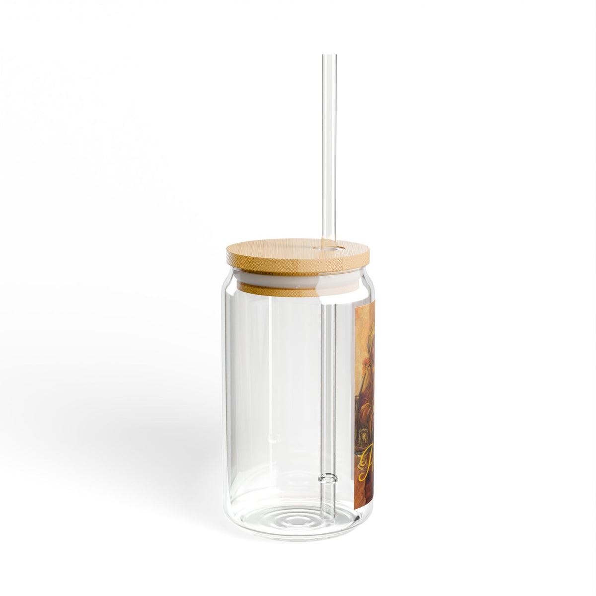 Peaceful Monk Sipper Glass, 16oz Tempered Glass
