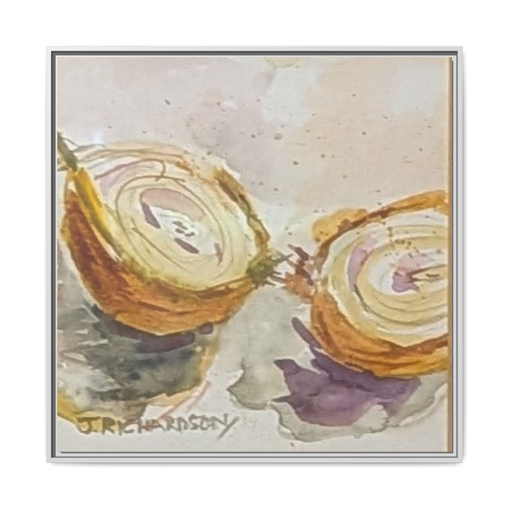 Onion Cut Watercolor Canvas Framed Wall Art | Matte Canvas, Framed