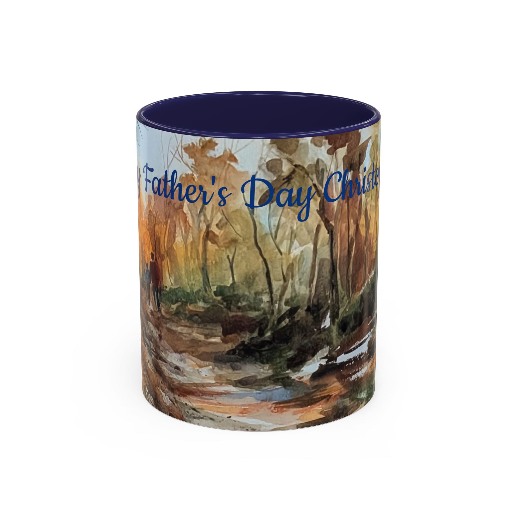 Autumn Woodland Coffee Mug — Painterly Fall Forest Trail Accent Mug