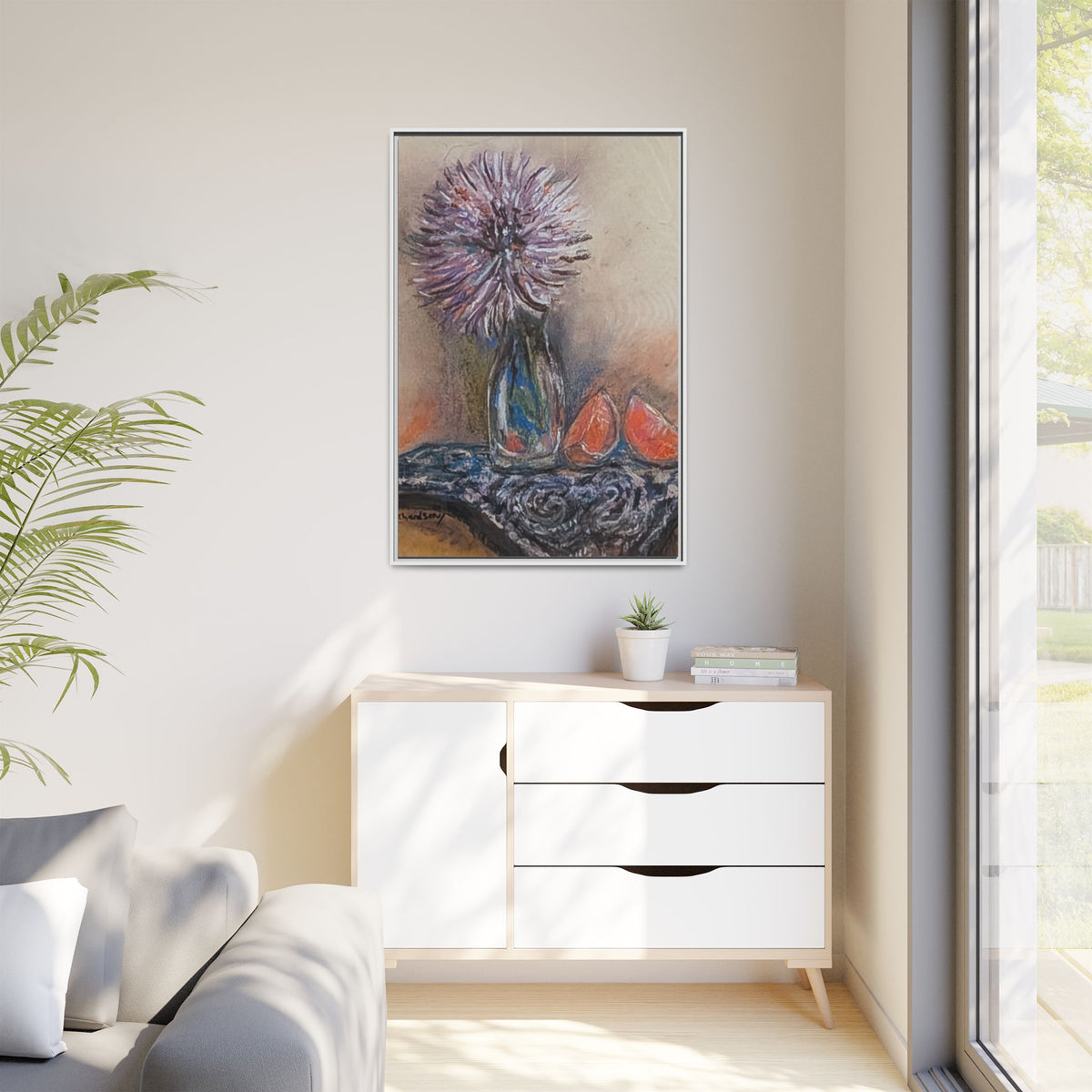 Framed Canvas Art — Purple Bloom Still Life