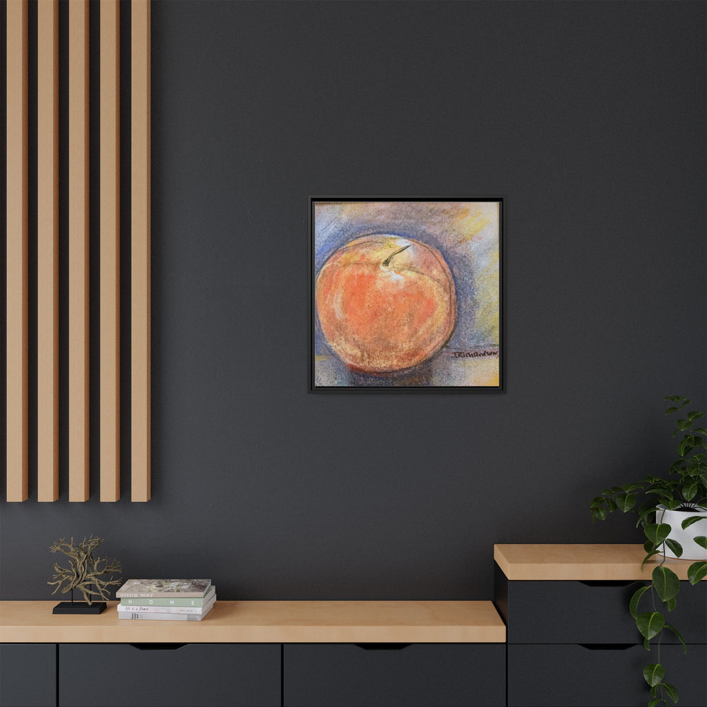 Peach Pastel Painting Framed Matte Canvas