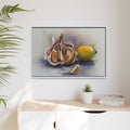 Garlic and Lemon Still Life Matte Canvas (Framed)