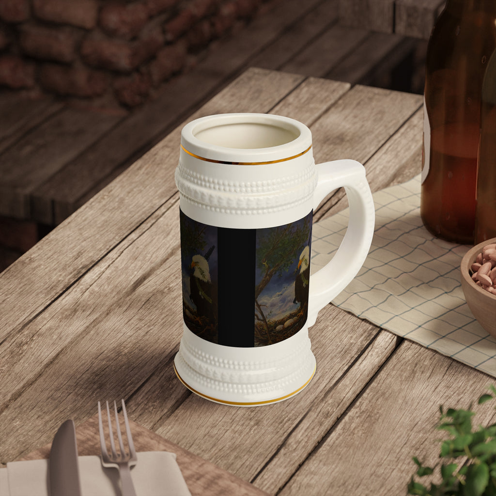 Bald Eagle Nesting Scene Beer Stein
