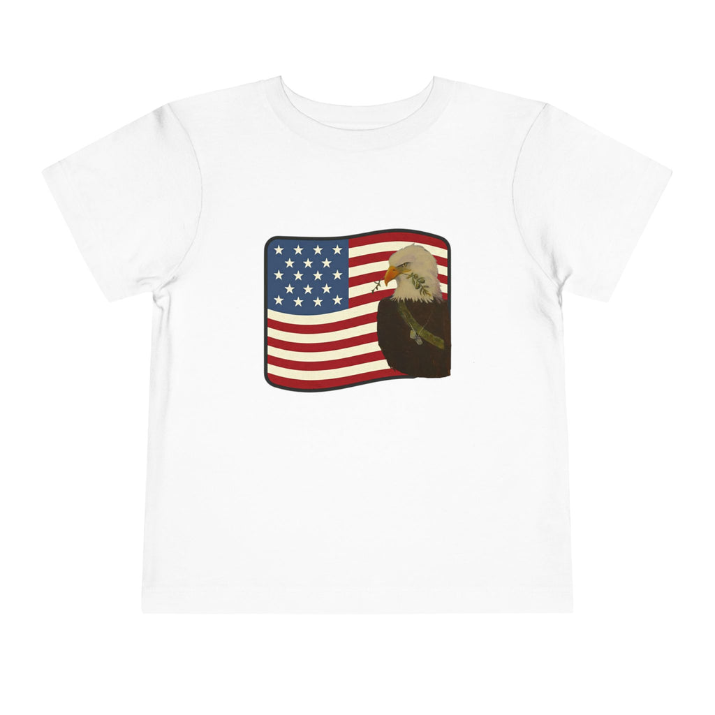 Patriotic Toddler Tee —2T - 5T Patriotic Bald Eagle "USA 2026" Graphic
